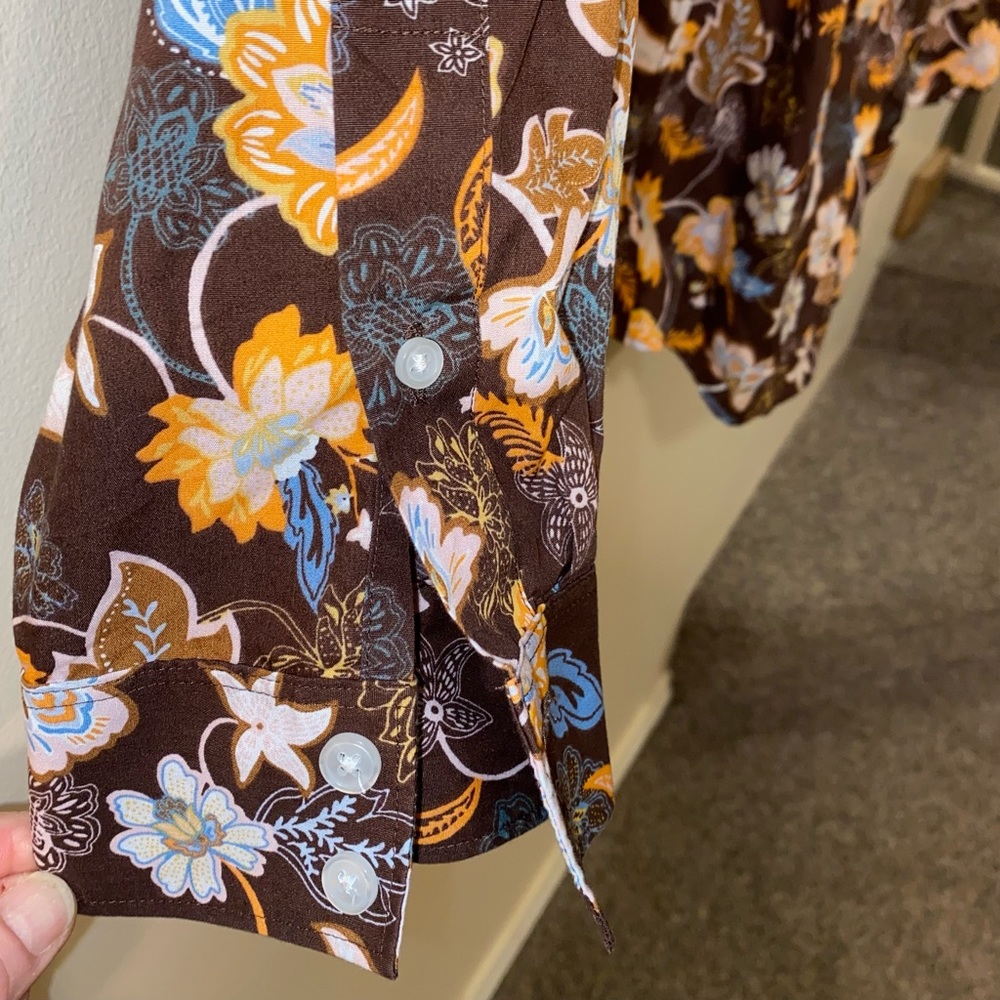 Land’s End Blouse - Woman’s Size 22W - Browns & Oranges. Beautiful!! - Picture 3 of 15